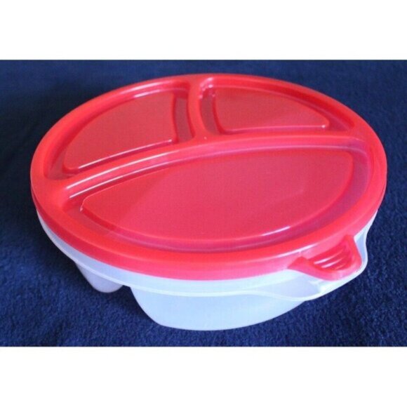 5 Pack Microwave Food Storage Travel Tray Containers Portion 3 Divided Plates - Picture 2 of 4